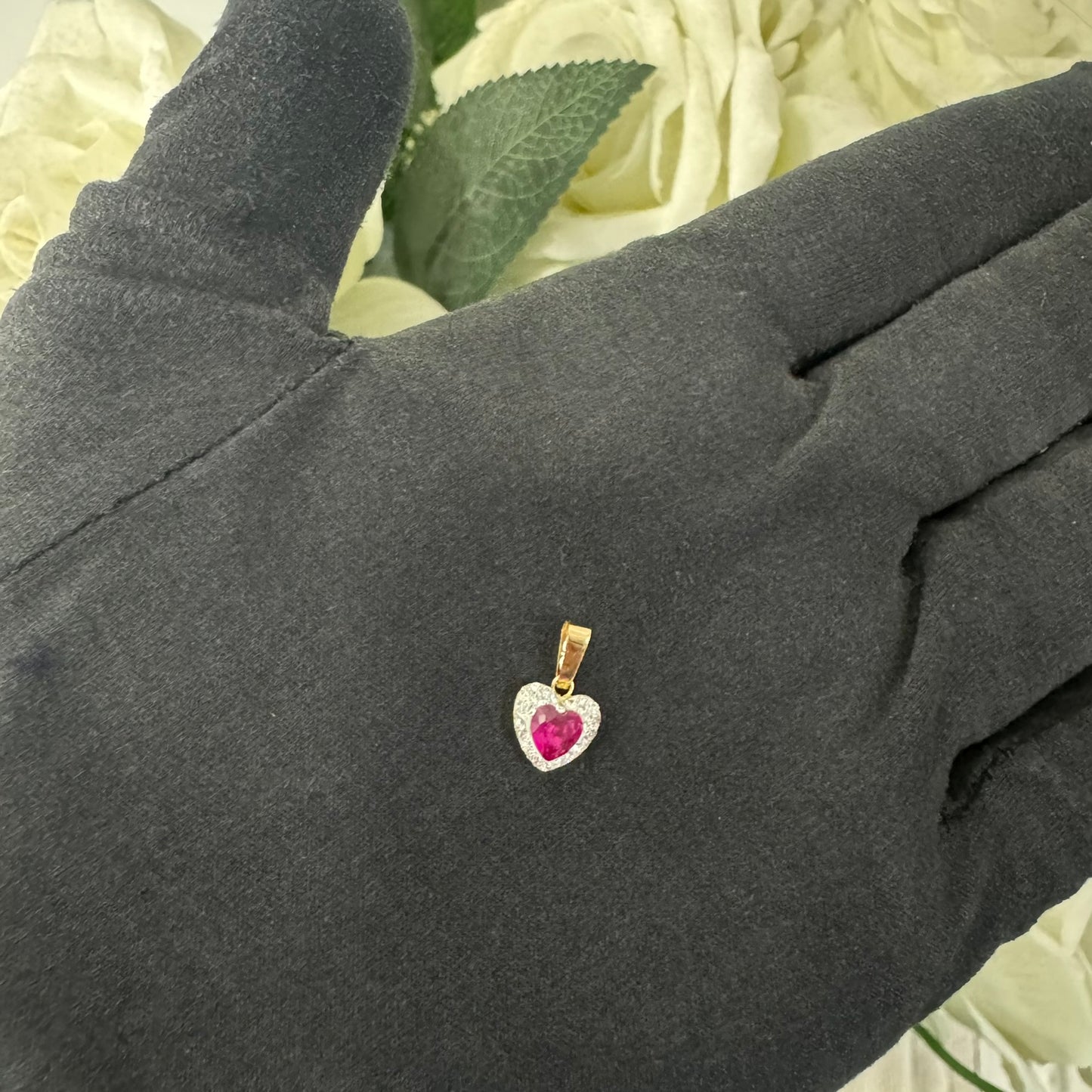 Pendente cuoricino oro zirconato