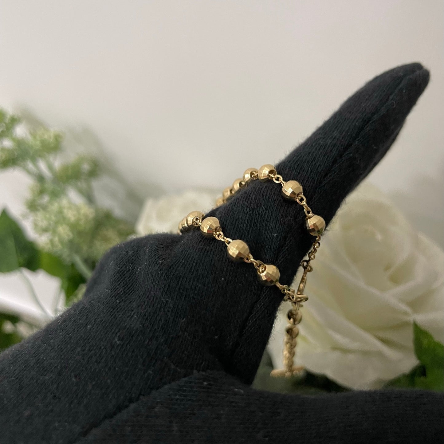Collana rosario sfere martellate oro