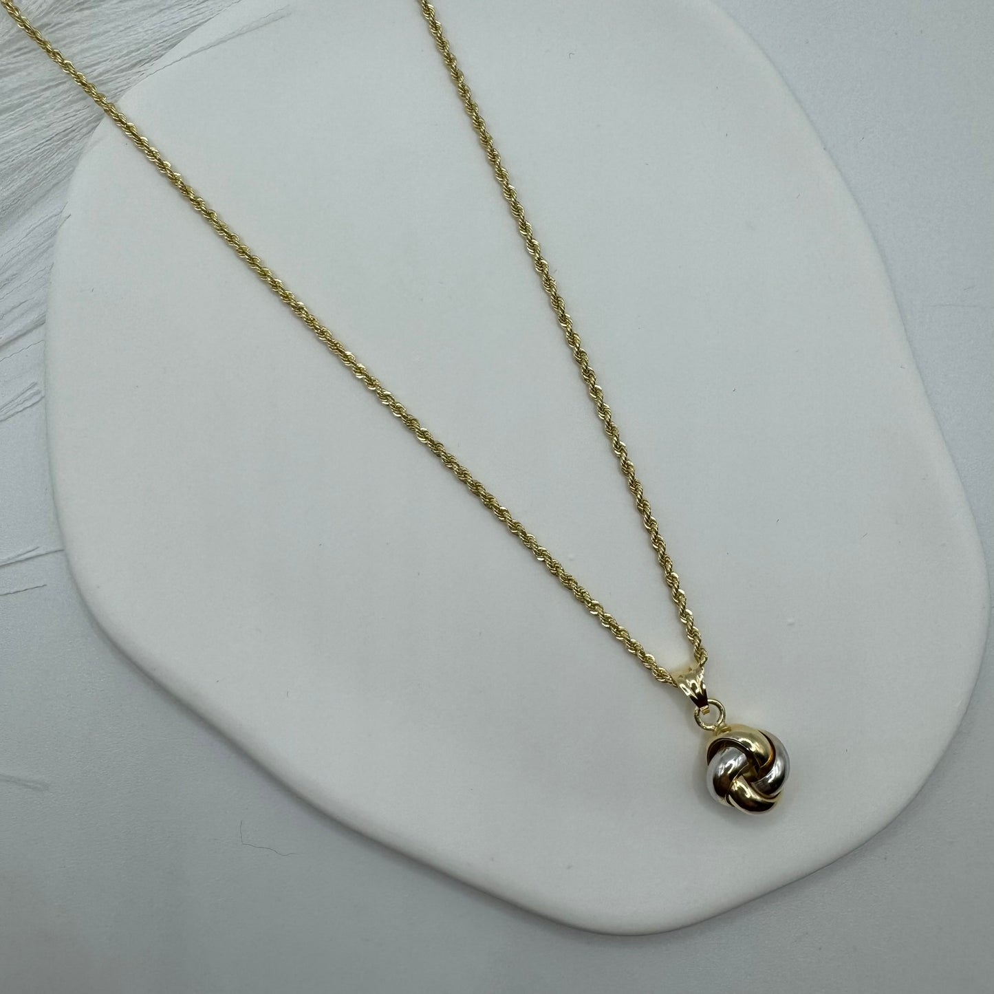 Collana fune con nodo multicolor oro