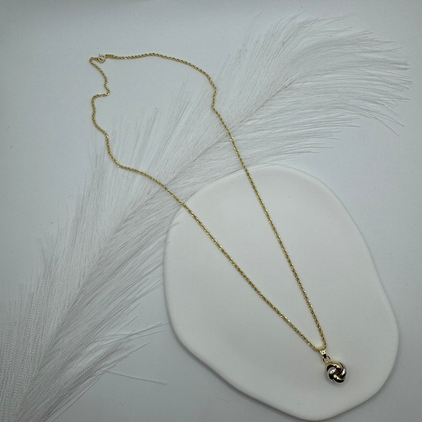 Collana fune con nodo multicolor oro