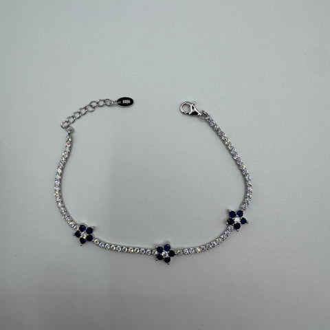 Bracciale Tennis fiori Argento