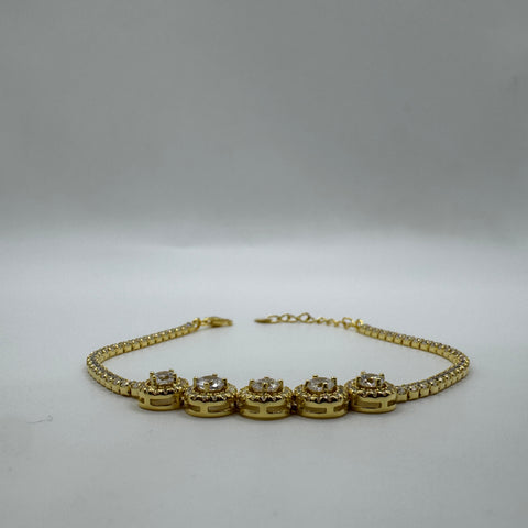 Bracciale Tennis fiori con zirconi Argento