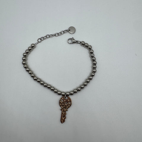 Bracciale sfere con chiave Acciaio