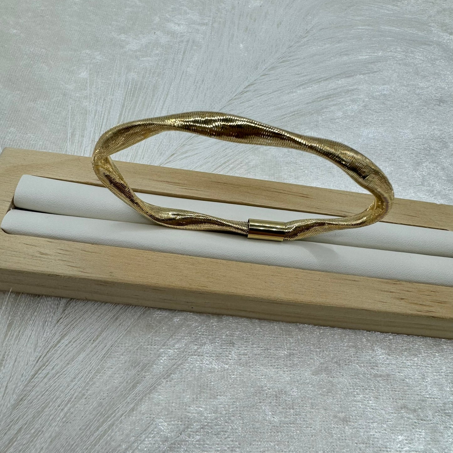 Bracciale torchon elastico oro