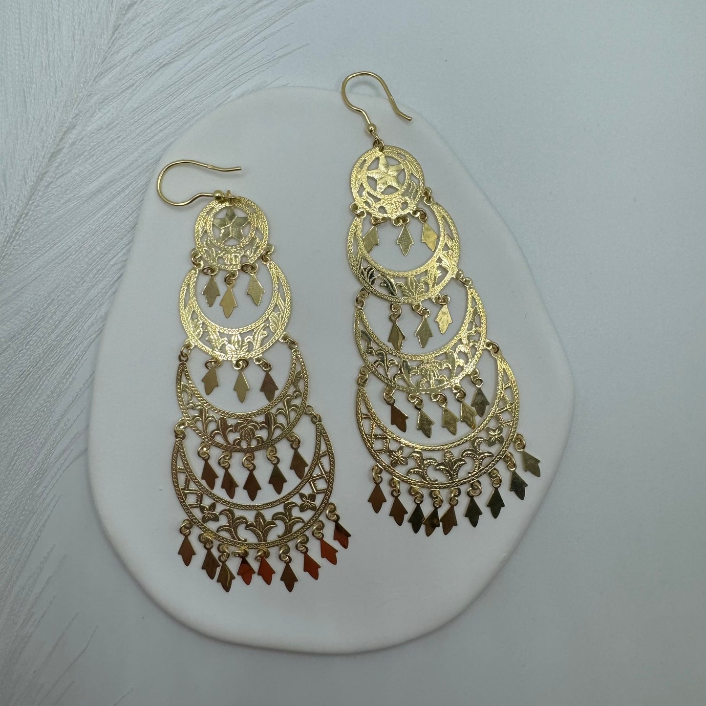 Orecchini pendente mandala oro