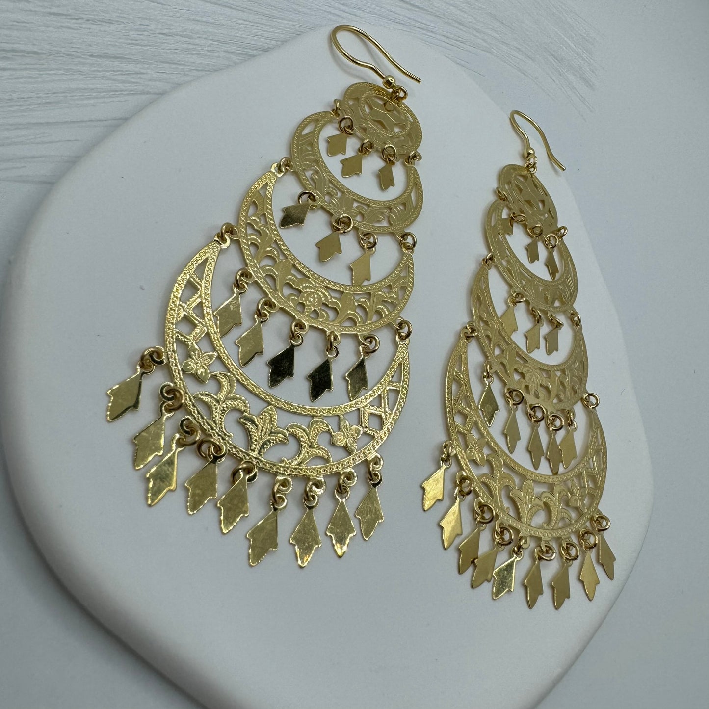 Orecchini pendente mandala oro