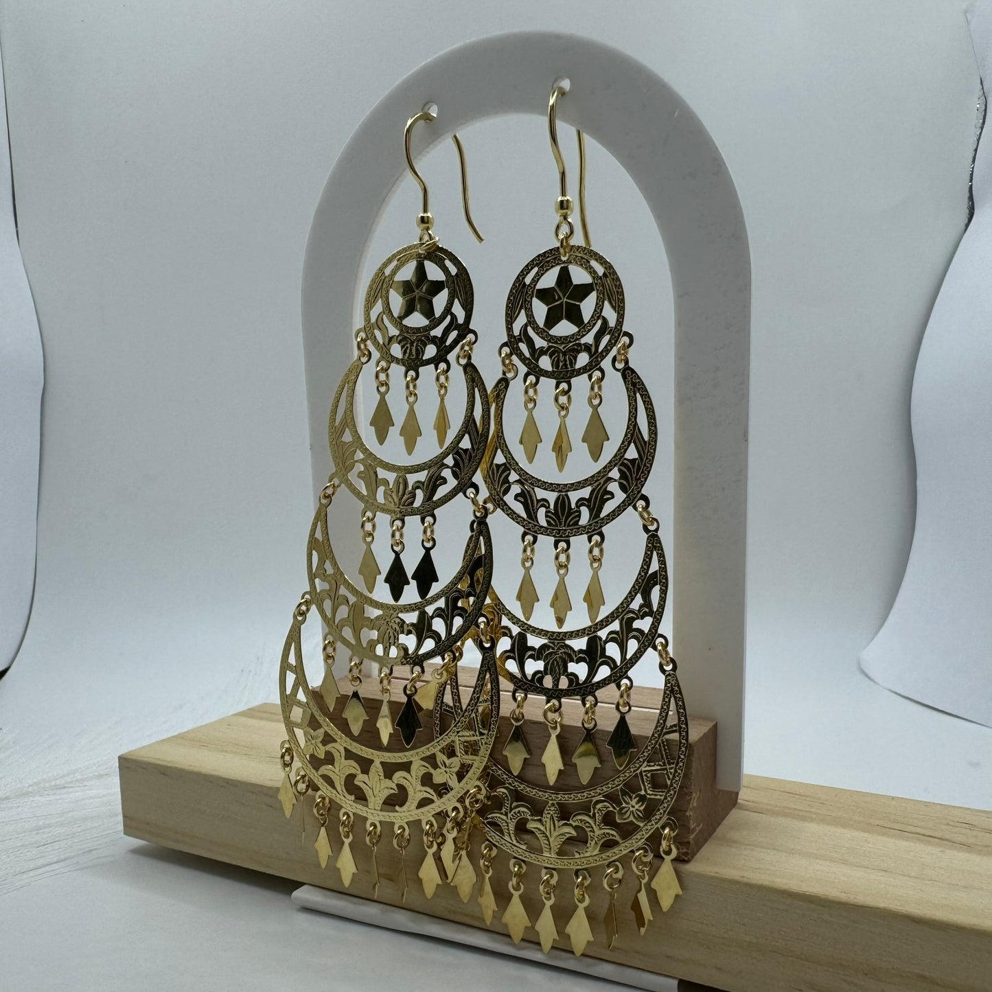Orecchini pendente mandala oro