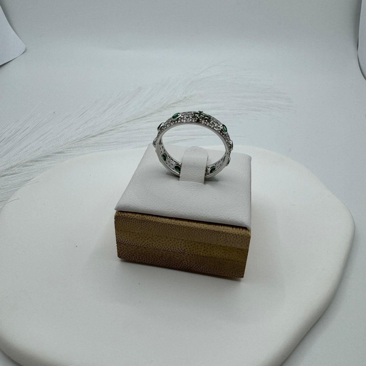 Anello rosario oro e zirconi
