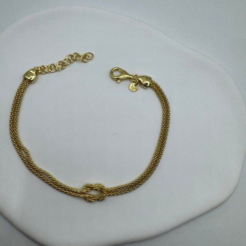 Bracciale nodo argento gold 925