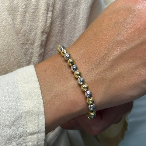 Bracciale sfere bicolor oro