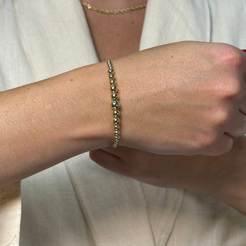 Bracciale rollò con sfere oro