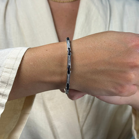 Bracciale semi tennis oro e diamanti
