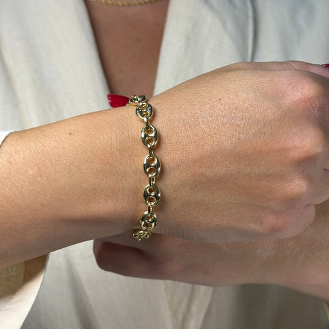Bracciale maglia marinara oro