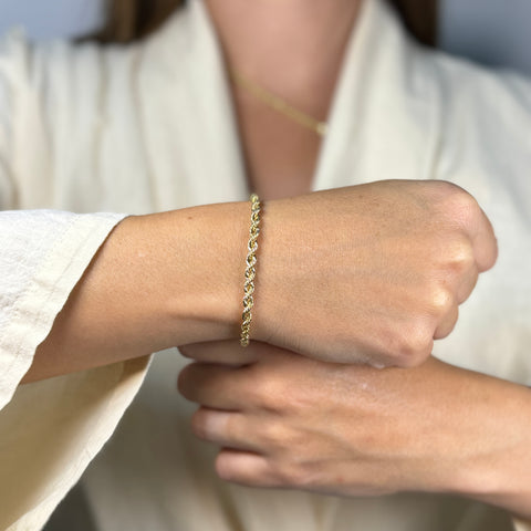 Bracciale fune voluminoso oro
