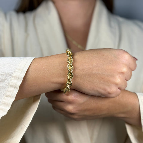 Bracciale fune voluminoso oro