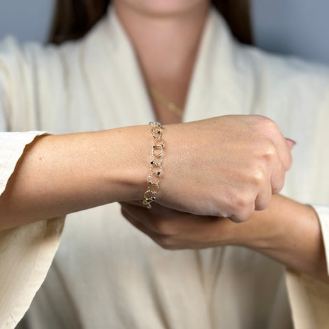 Bracciale catena bicolor oro