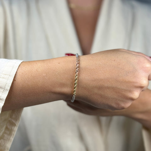 Bracciale fune multicolor oro