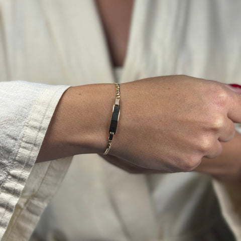 Bracciale groumette piastra oro