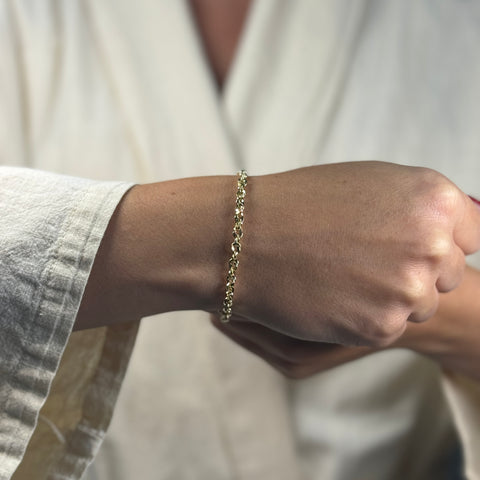 Bracciale fune iride oro