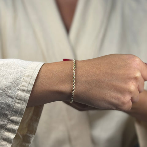 Bracciale fune con veneziana oro