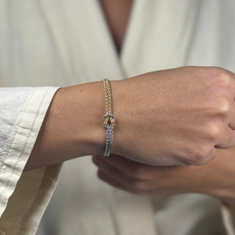 Bracciale nodo bicolor  oro