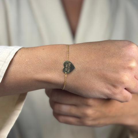 Bracciale piastra cuore oro