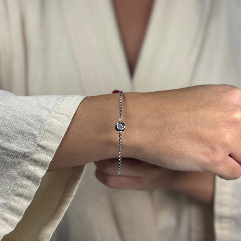 Bracciale rigido con diamante oro