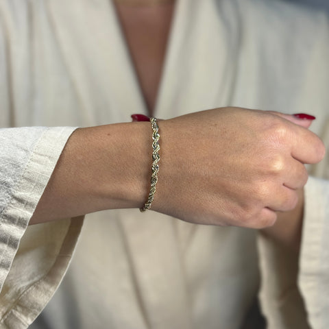 Bracciale fune con veneziana degradè oro