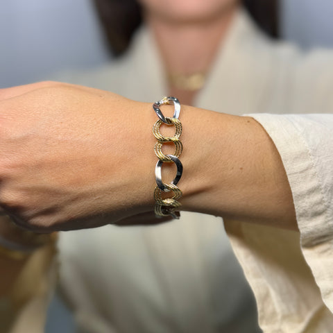 Bracciale catena bicolor oro