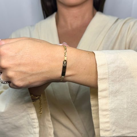Bracciale 3+1 piastra oro