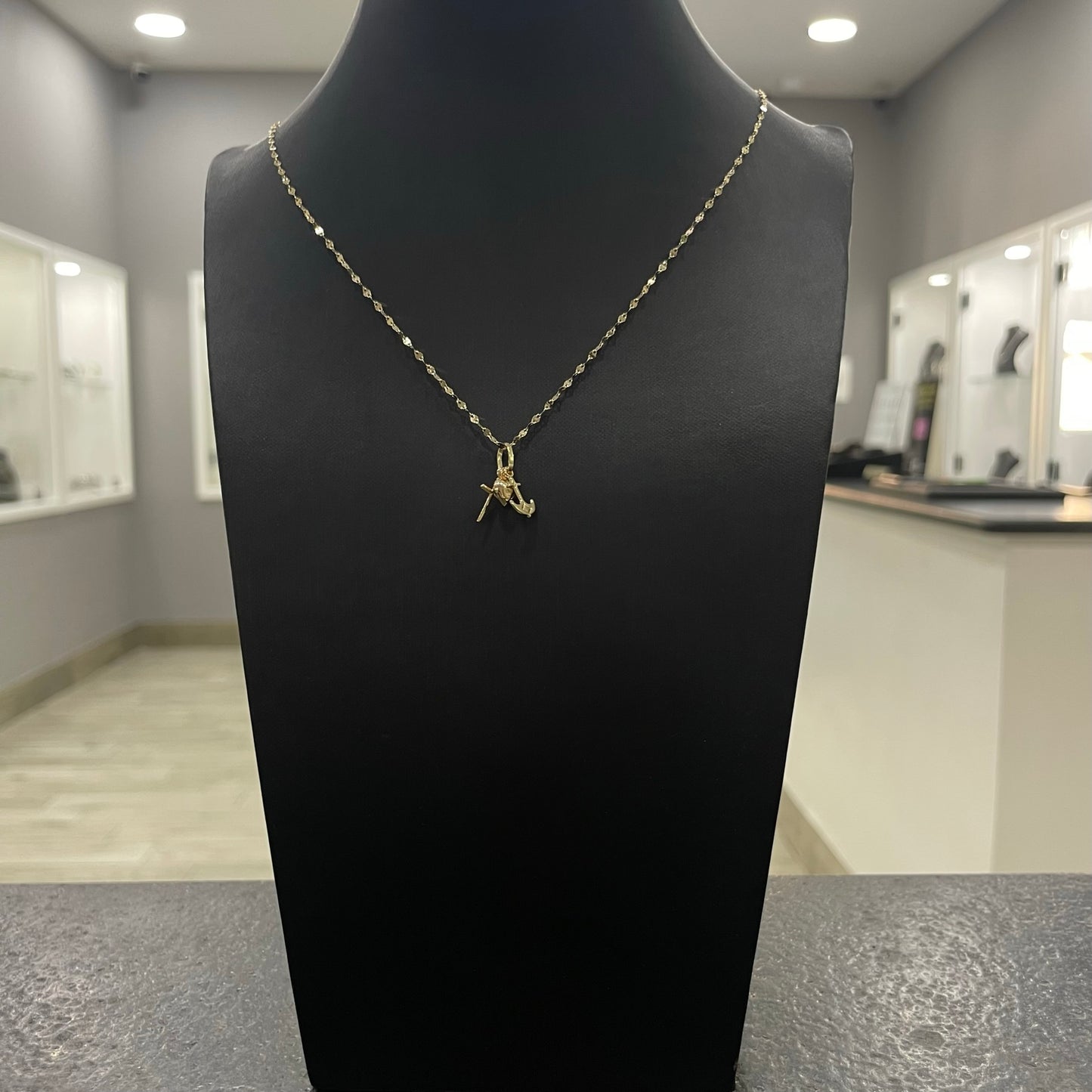 Collana specchiatina con trio simboli oro