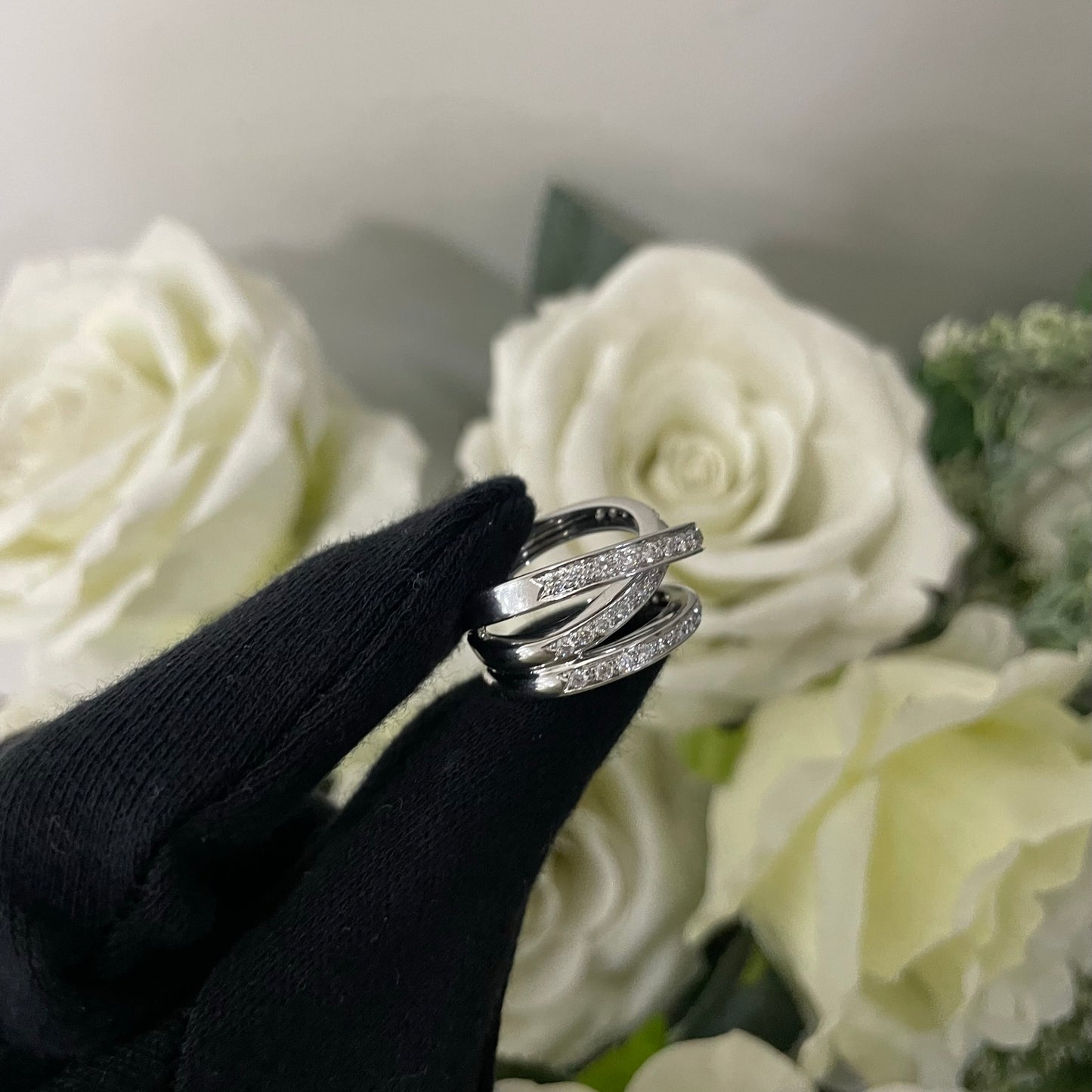 Anello fasce oro e diamanti