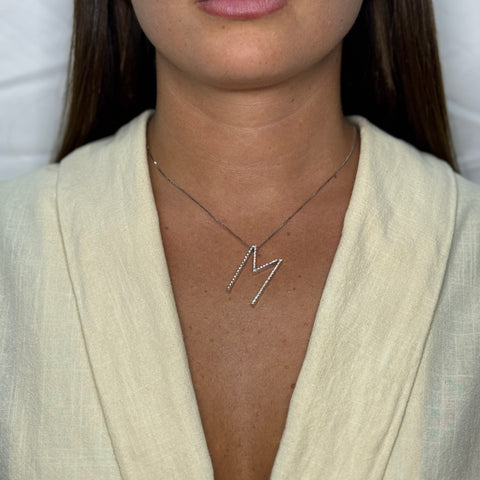 Collana veneziana con lettera oro e diamanti