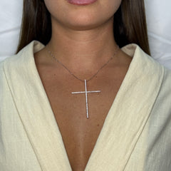 Collana veneziana con croce oro e diamanti