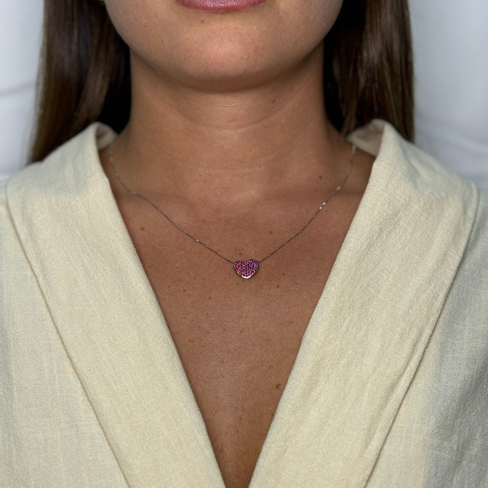 Collana con cuore zirconato oro