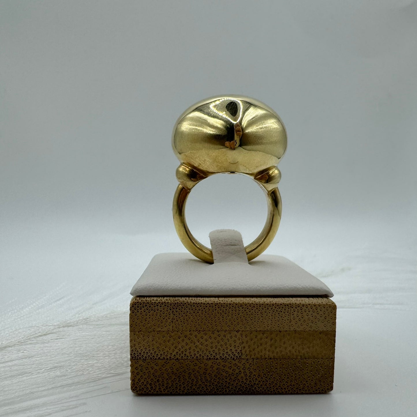 Anello cuore bombè oro