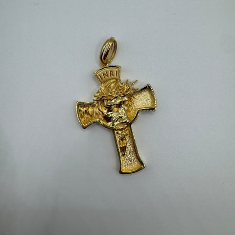 Pendente con croce volto oro