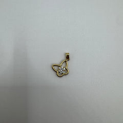 Pendente farfalla oro e zircone