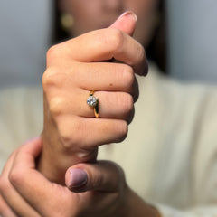 Anello solitario oro e zircone