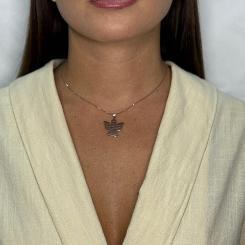 Collana veneziana con angelo preghiera oro