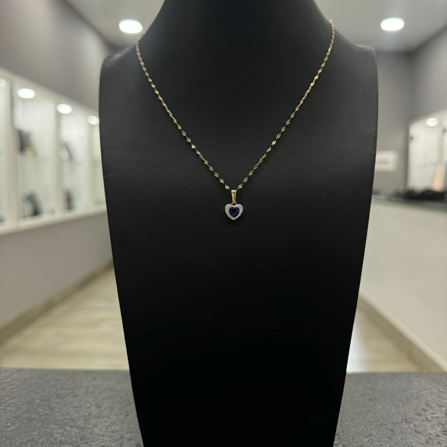Collana specchiatina con cuoricino oro zirconato