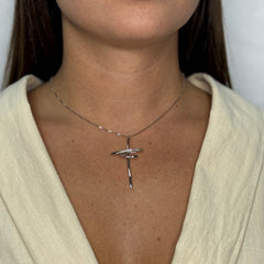 Collana veneziana con croce stilizzata oro e diamanti