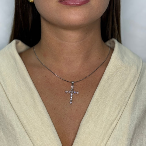 Collana con croce Diamanti oro