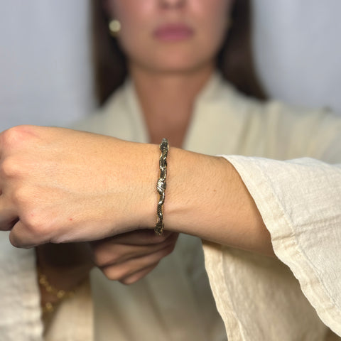 Bracciale tubolare elastico oro