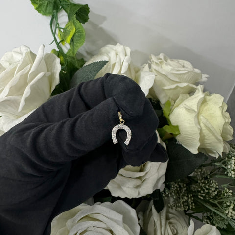 Pendente ferro di cavallo zirconato oro