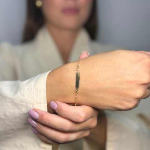 Bracciale catenina con piastra oro bimbi