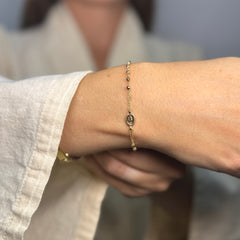 Bracciale rosario sfere lavorate oro