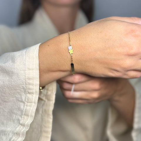 Bracciale battesimale stella oro (bimbi)