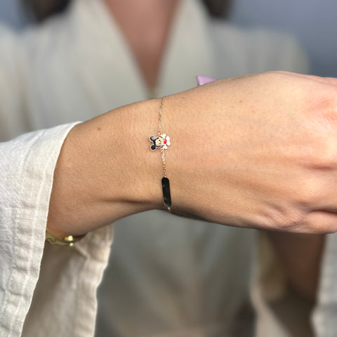 Bracciale battesimale topolina oro (bimbi)