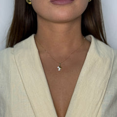 Collana con croce con zirconi oro
